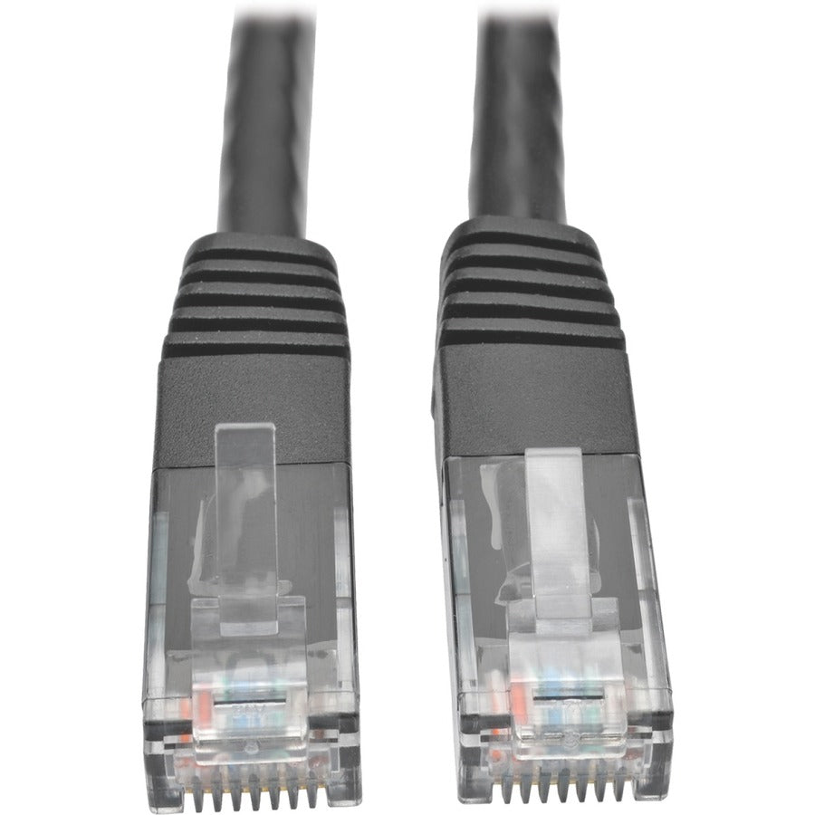Tripp Lite 2ft Cat6 Gigabit Molded Patch Cable RJ45 M/M 550MHz 24 AWG Black - Category 6 for Network Device, Router, Modem, Blu-ray Player, Printer, Computer - 128 MB/s - Patch Cable - 2 ft - 1 x RJ-4...  - N200-002-BK - eCommerce Business Prime