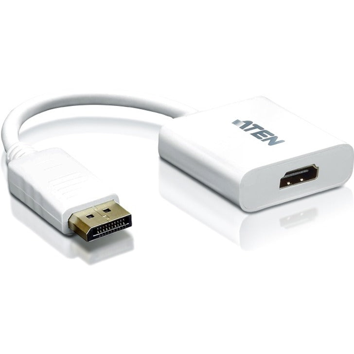Aten DisplayPort to HDMI Adapter - DisplayPort/HDMI for Audio/Video Device, Notebook - 1 Pack - 1 x DisplayPort Male Digital Audio/Video - 1 x HDMI Female Digital Audio/Video - White - DisplayPort/HDM...  - VC985 - eCommerce Business Prime