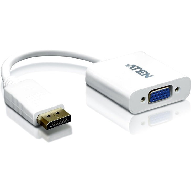 Aten DisplayPort to VGA Adapter - DisplayPort/VGA for Notebook, Video Device, TV - 1 Pack - 1 x DisplayPort Male Digital Audio/Video - 1 x HD-15 Female VGA - White - DisplayPort/VGA Video Cable for No...  - VC925 - eCommerce Business Prime