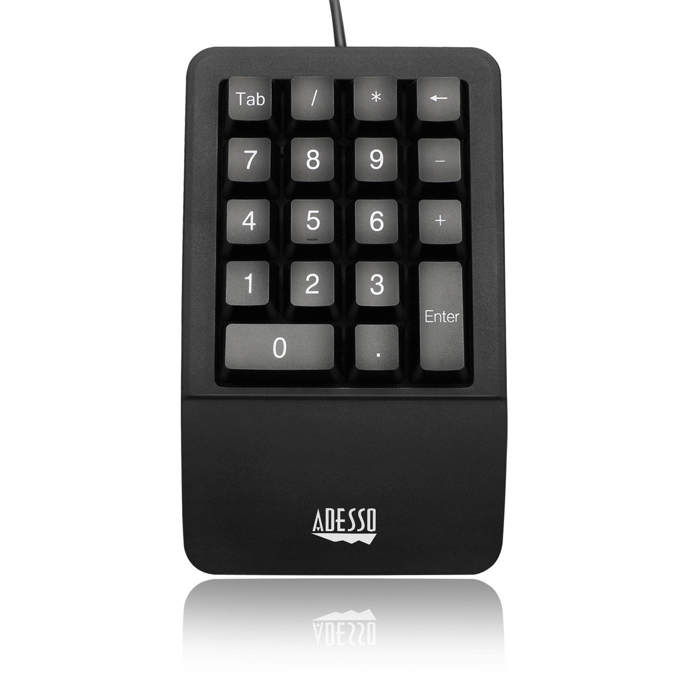 Adesso Antimicrobial Waterproof Numeric Keypad with Wrist Rest Support - Cable Connectivity - USB Interface - 18 Key - MAC - Windows, Mac OS - Membrane Keyswitch - Black - AKB-618UB - eCommerce Business Prime