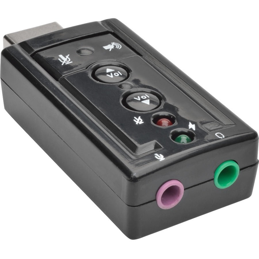 Tripp Lite USB External Sound Card Microphone Speaker Virtual 7.1 Channel - 7.1 Sound Channels - External - USB - 1 x Number of Microphone Ports - 1 x Number of Headphone Ports - U237-001 - eCommerce Business Prime