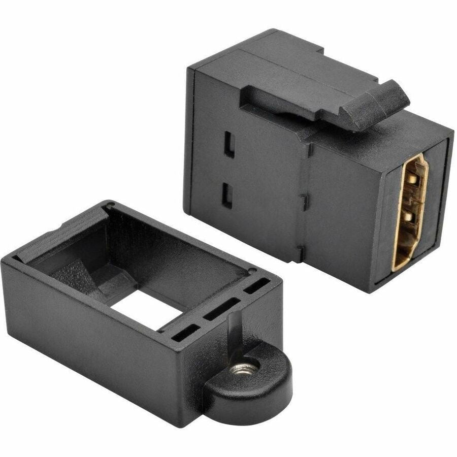 Tripp Lite HDMI Coupler Keystone Panel Mount F/F Black - 1 x HDMI Female Digital Audio/Video - 1 x HDMI Female Digital Audio/Video - Gold Plated Connector - P164-000-KP-BK - eCommerce Business Prime
