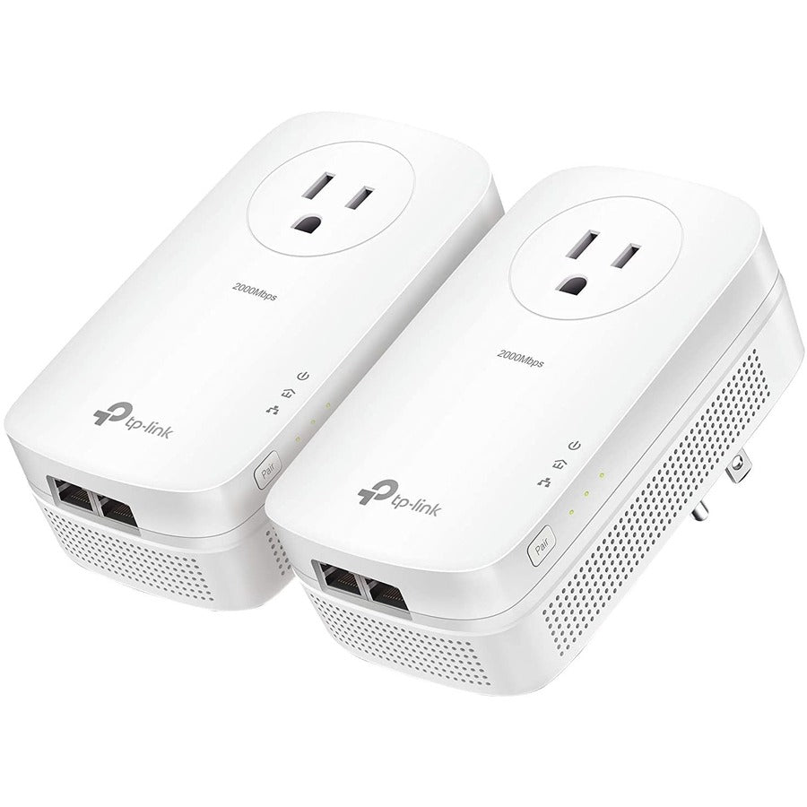 TP-Link TL-PA9020P KIT - AV2000 2-Port Gigabit Passthrough Powerline Starter Kit - Ethernet Over Power - Plug&Play - Power Saving - 2x2 MIMO - Noise Filtering - Extra Power Socket for other Devices -  - TL-PA9020P KIT - eCommerce Business Prime