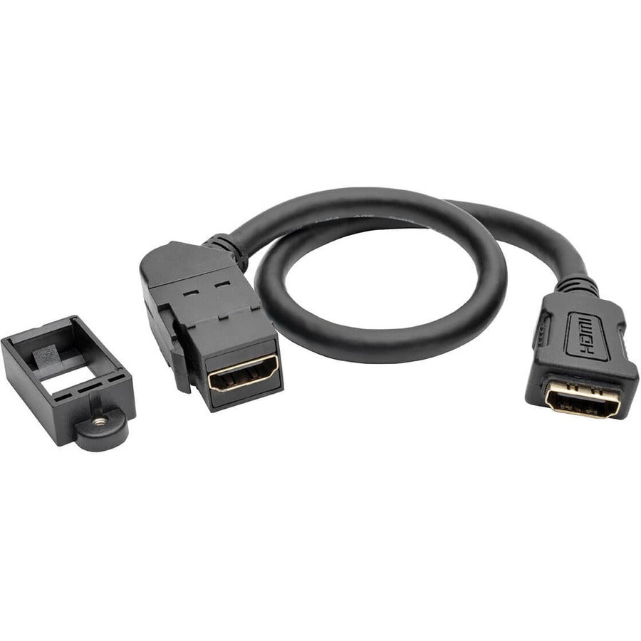 Tripp Lite HDMI Coupler Keystone Panel Mount All-in-One Angled F/F Black 1' - HDMI for Home Theater System, Monitor, Blu-ray Player - 1 ft - 1 x HDMI Female Digital Audio/Video - 1 x HDMI Female Digit...  - P164-001-KPA-BK - eCommerce Business Prime