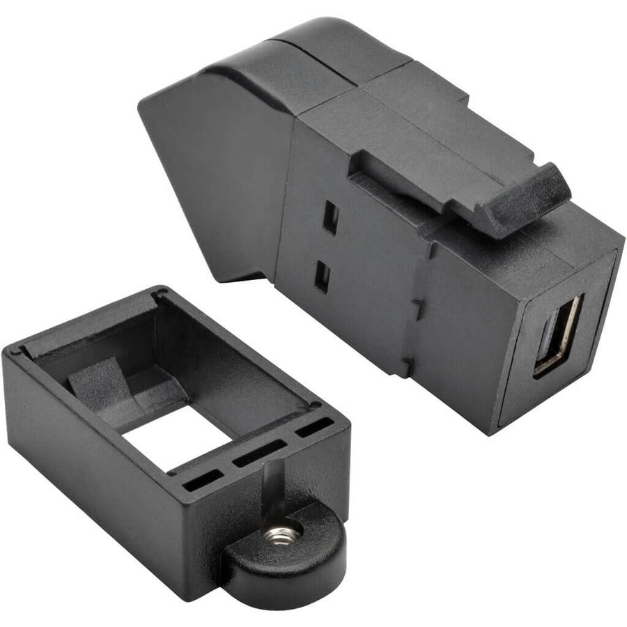 Tripp Lite Mini DisplayPort to DisplayPort Keystone Panel Mount Coupler Angled FF - 1 x Mini DisplayPort Female Digital Audio/Video - 1 x DisplayPort Female Digital Audio/Video - P169-000-KPA-BK - eCommerce Business Prime