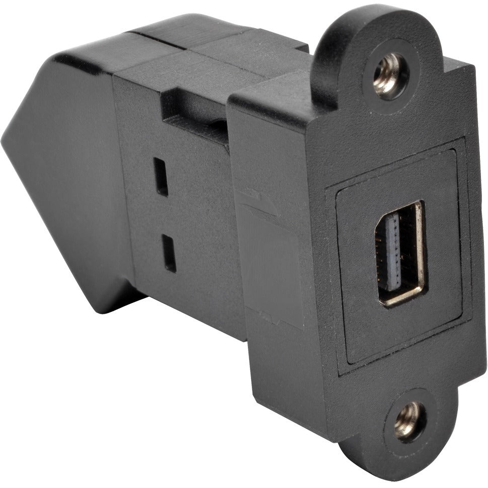 Tripp Lite Mini DisplayPort to DisplayPort Keystone Panel Mount Coupler Angled FF - 1 x Mini DisplayPort Female Digital Audio/Video - 1 x DisplayPort Female Digital Audio/Video - P169-000-KPA-BK - eCommerce Business Prime