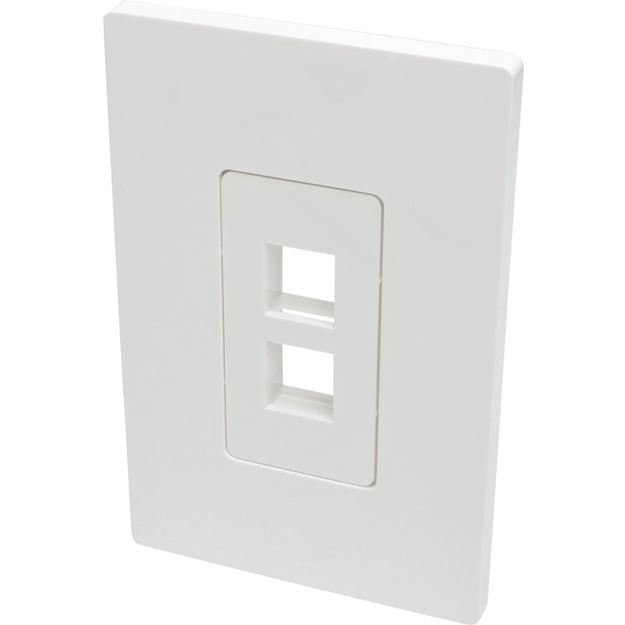Tripp Lite Single-Gang 2-Port Wall Plate Keystone Cat5/6 USB HDMI Dport RCA - 2 x Total Number of Socket(s) - 1-gang - White - Polycarbonate - N080-102 - eCommerce Business Prime