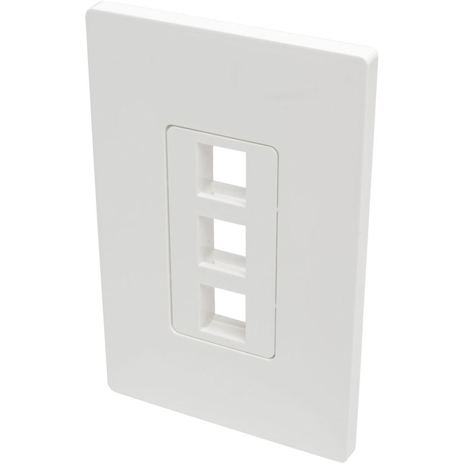 Tripp Lite Single-Gang 3-Port Wall Plate Keystone Cat5/6 USB HDMI Dport RCA - 3 x Total Number of Socket(s) - 1-gang - White - Polycarbonate - N080-103 - eCommerce Business Prime
