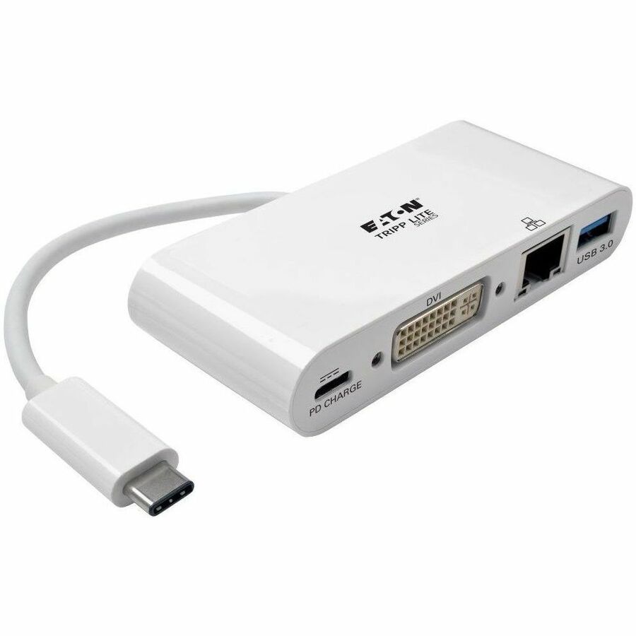 Tripp Lite USB C to DVI Multiport Video Adapter Converter w/ USB-A Hub, USB-C PD Charging, Gigabit Ethernet Port , Thunderbolt 3 Compatible, USB Type C to DVI, USB Type-C - for Notebook/Tablet PC/Desk...  - U444-06N-DGU-C - eCommerce Business Prime