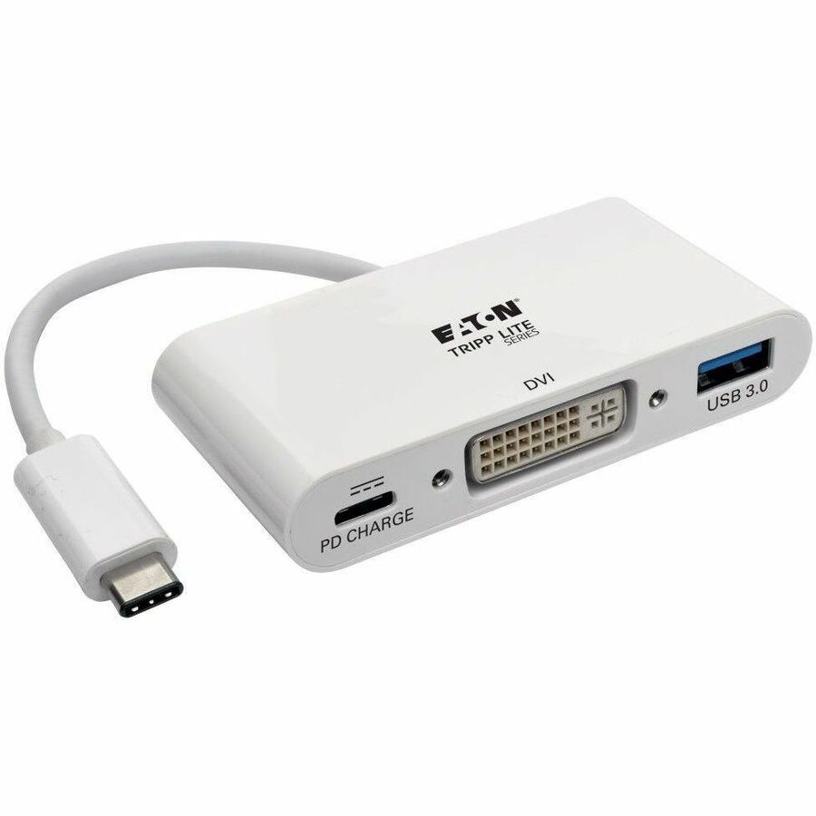 Tripp Lite USB C to DVI Multiport Video Adapter Converter w/ USB-A Hub & USB-C PD Charging Port, Thunderbolt 3 Compatible, USB Type C to DVI, USB Type-C - 1 x Total Number of DVI - PC - U444-06N-DU-C - eCommerce Business Prime
