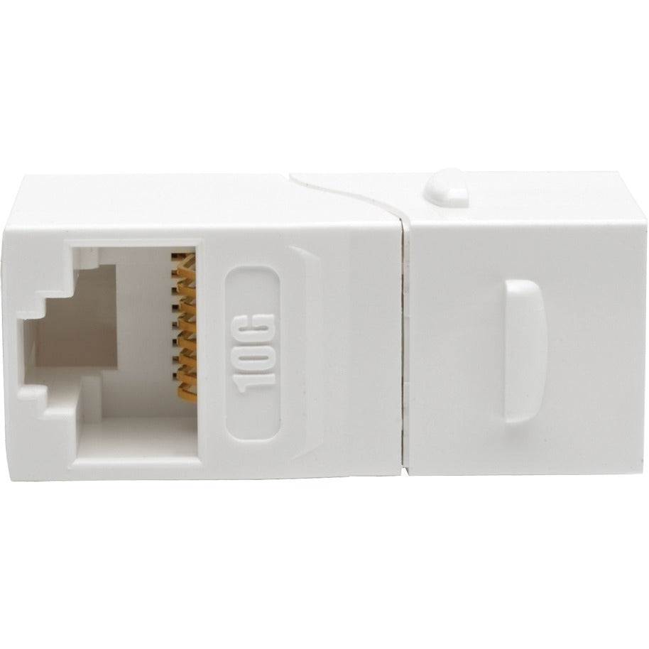 Tripp Lite Cat6a Straight Through Modular In Line Snap -In Coupler RJ45 F/F - 1 x RJ-45 Female Network - 1 x RJ-45 Female Network - Gold Plated Contact - White - N235-001-WH-6AD - eCommerce Business Prime