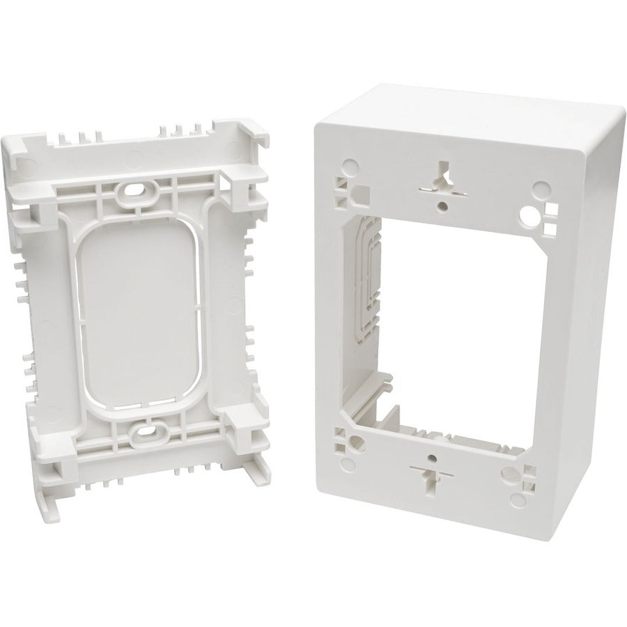 Tripp Lite Single-Gang Surface-Mount Junction Box Wallplate White - 1-gang - White - Acrylonitrile Butadiene Styrene (ABS), Thermoplastic - N080-SMB1-WH - eCommerce Business Prime