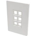 Tripp Lite Single-Gang 6-Port Wall Plate Keystone Cat5/6 USB HDMI Dport RCA - 6 x Total Number of Socket(s) - 1-gang - White - Polycarbonate - N080-106 - eCommerce Business Prime