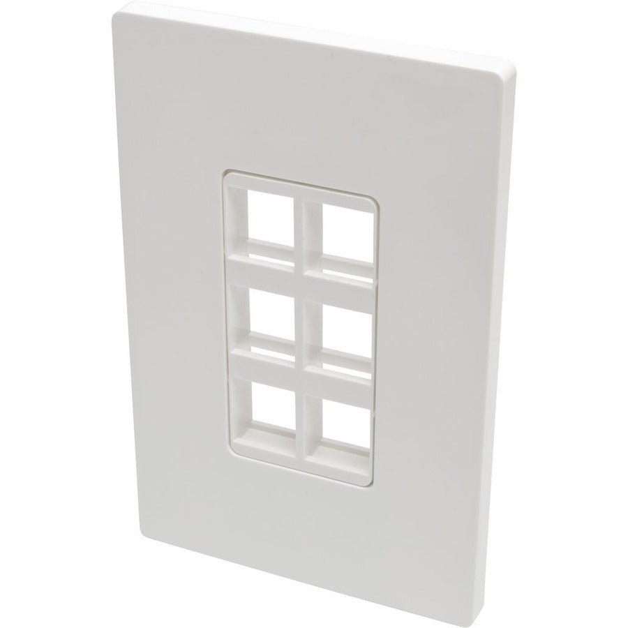 Tripp Lite Single-Gang 6-Port Wall Plate Keystone Cat5/6 USB HDMI Dport RCA - 6 x Total Number of Socket(s) - 1-gang - White - Polycarbonate - N080-106 - eCommerce Business Prime