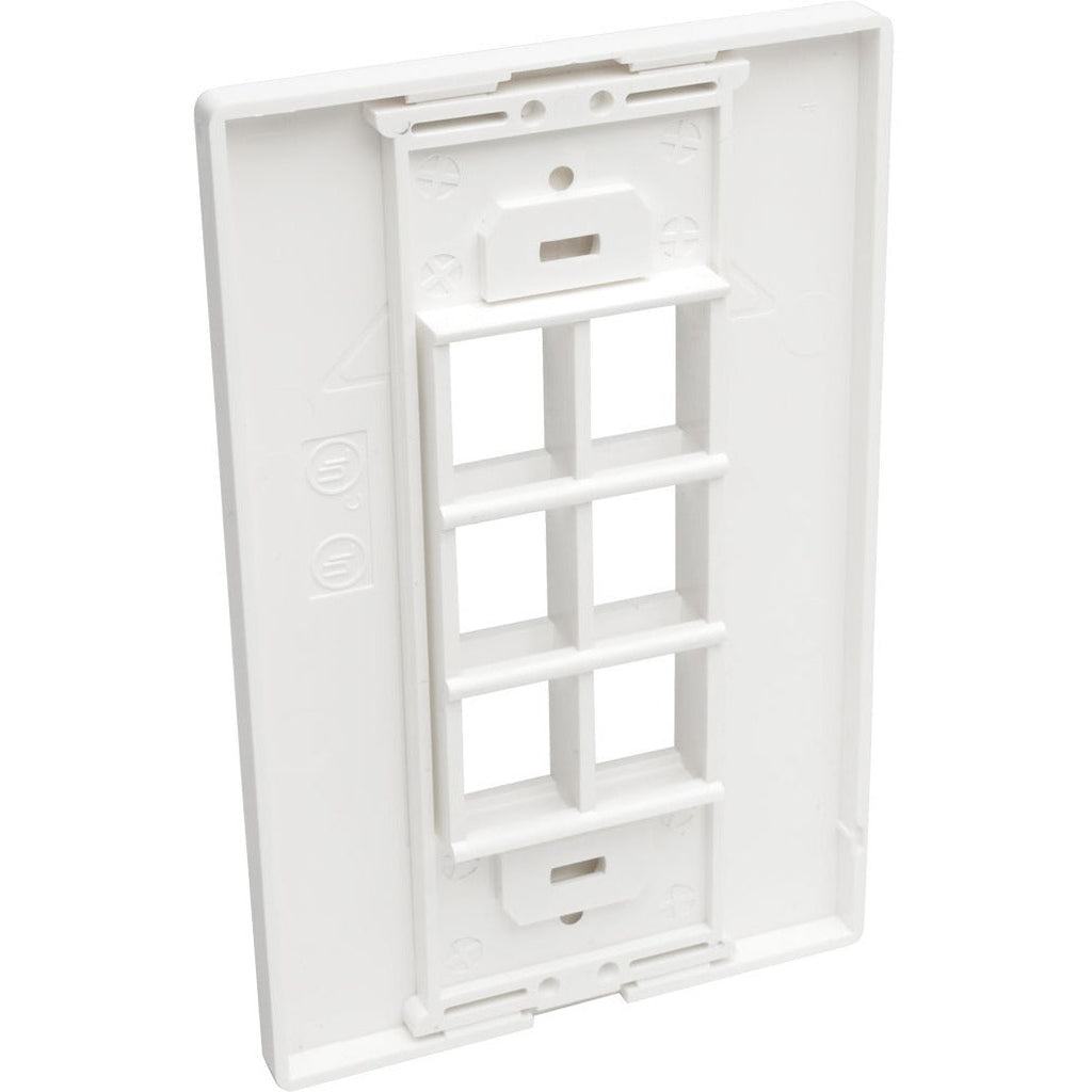Tripp Lite Single-Gang 6-Port Wall Plate Keystone Cat5/6 USB HDMI Dport RCA - 6 x Total Number of Socket(s) - 1-gang - White - Polycarbonate - N080-106 - eCommerce Business Prime