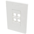 Tripp Lite Single-Gang 4-Port Wall Plate Keystone Cat5/6 USB HDMI Dport RCA - 4 x Total Number of Socket(s) - 1-gang - White - Polycarbonate - N080-104 - eCommerce Business Prime
