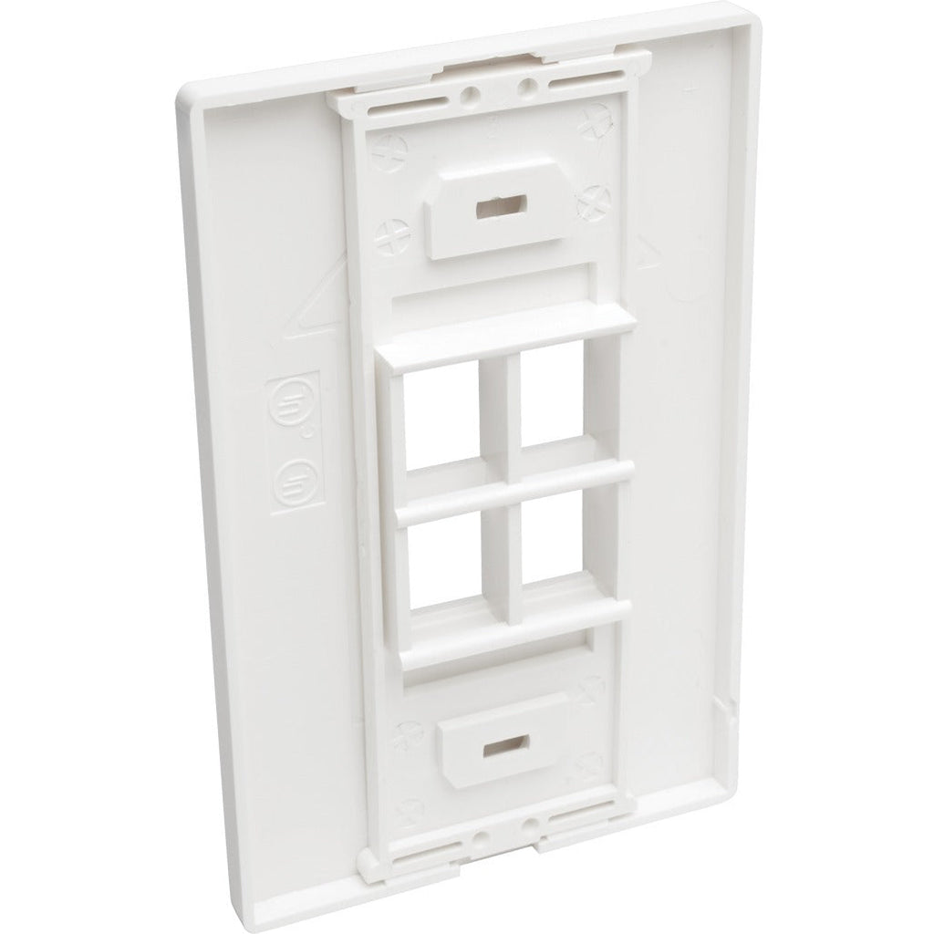 Tripp Lite Single-Gang 4-Port Wall Plate Keystone Cat5/6 USB HDMI Dport RCA - 4 x Total Number of Socket(s) - 1-gang - White - Polycarbonate - N080-104 - eCommerce Business Prime