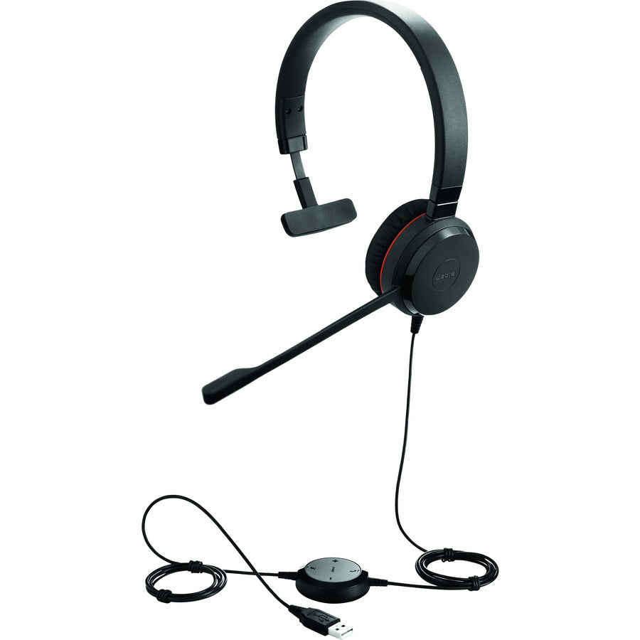 Jabra EVOLVE 30 II MS Mono Headset - Mono - Mini-phone (3.5mm) - Wired - Over-the-head - Monaural - Supra-aural - Noise Canceling - 5393-823-309 - eCommerce Business Prime