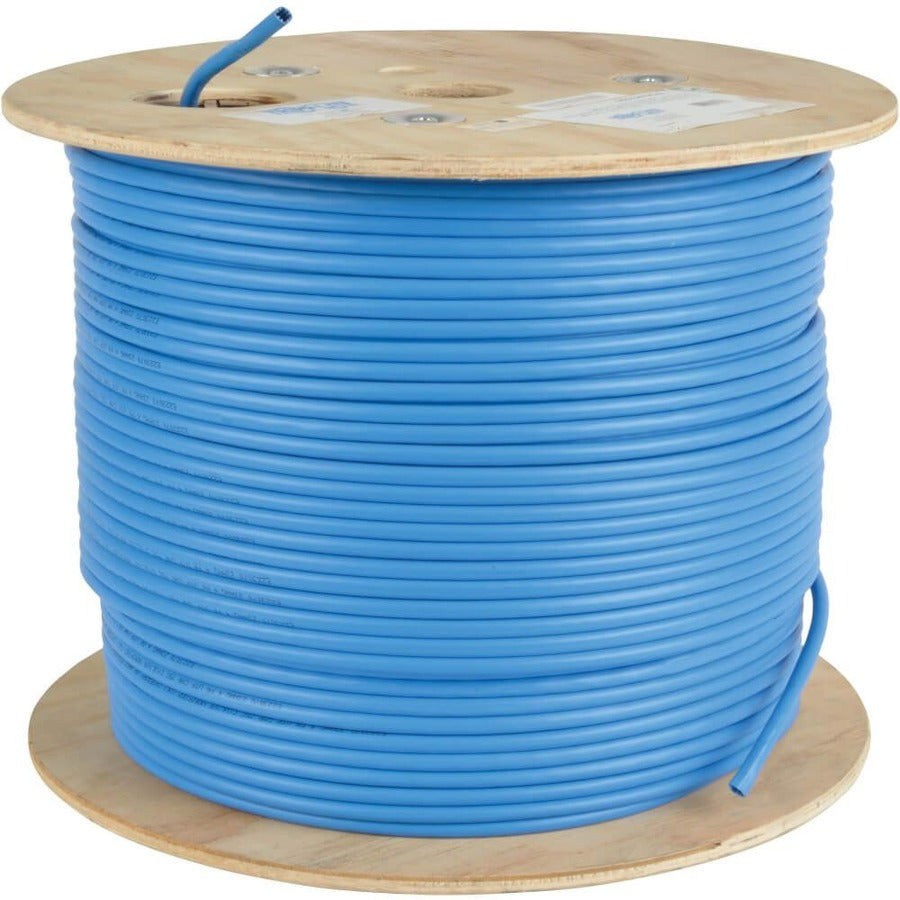 Tripp Lite 1000ft Cat5 / Cat5e Bulk Cable Solid CMP Plenum PVC Blue 1000' - Category 5e for Network Device, Patch Panel, Switch, Router - 128 MB/s - 1000 ft - 1 x Bare Wire - 1 x Bare Wire - Blue - N024-01K-BL - eCommerce Business Prime