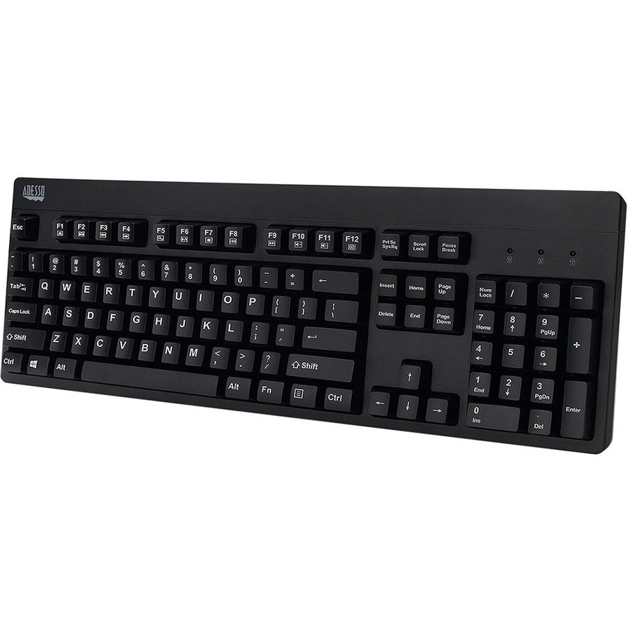Adesso EasyTouch 630UB - Antimicrobial Waterproof Keyboard - Cable Connectivity - USB Interface - 104 Key Windows Key Hot Key(s) - English (US) - QWERTY Layout - MAC - Windows, Mac OS - Membrane Keysw...  - AKB-630UB - eCommerce Business Prime