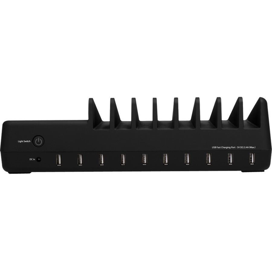 10-Port USB Charging Station with Ambient Light Deck - 90 W - 120 V AC, 230 V AC Input - 5 V DC/2.40 A Output - AC-PW1314-S1 - eCommerce Business Prime