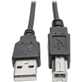 Tripp Lite 10ft Hi-Speed USB 2.0 to USB B Cable Coiled USB A-B M/M 10' - USB for Scanner, Notebook - 60 MB/s - 10 ft - 1 x Type A Male USB - 1 x Type B Male USB - Nickel Plated - Shielding - Black - U022-010-COIL - eCommerce Business Prime