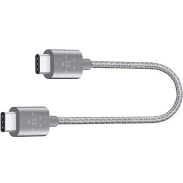 Belkin MIXIT&uarr; Metallic USB-C to USB-C Charge Cable - 6 ft USB Data Transfer Cable for Hard Drive, Chromebook, MacBook, Notebook - First End: 1 x 24-pin USB 2.0 Type C - Male - Second End: 1 x 24-...  - F2CU041BT06-GRY - eCommerce Business Prime