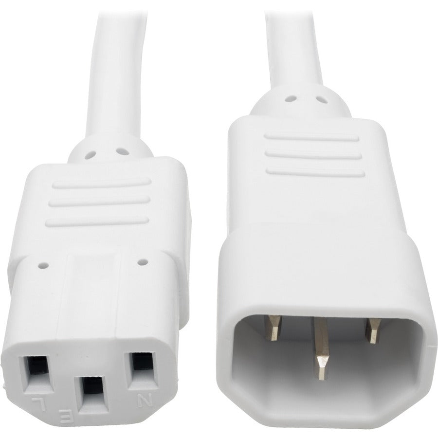 Tripp Lite Heavy Duty Power Extension Cord 15A 14 AWG C14 to C13 White 3' - For Computer, Scanner, Printer, Monitor, Power Supply, Electronic Equipment - 250 V AC Voltage Rating - 15 A Current Rating ...  - P005-003-AWH - eCommerce Business Prime