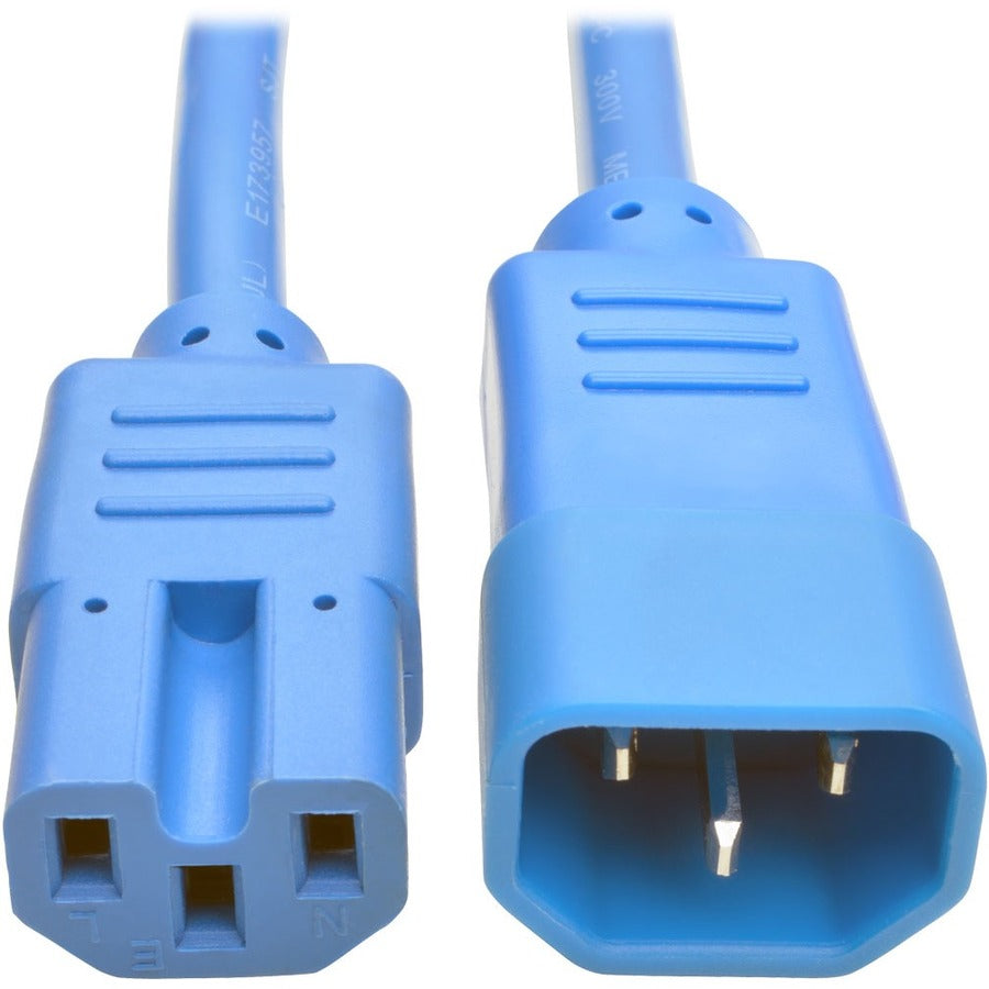 Tripp Lite Heavy Duty Computer Power Cord 15A 14AWG C14 to C15 Blue 2' 2ft - For PDU, UPS, Computer, Server, Storage Device, Workstation - 230 V AC Voltage Rating - P018-002-ABL - eCommerce Business Prime
