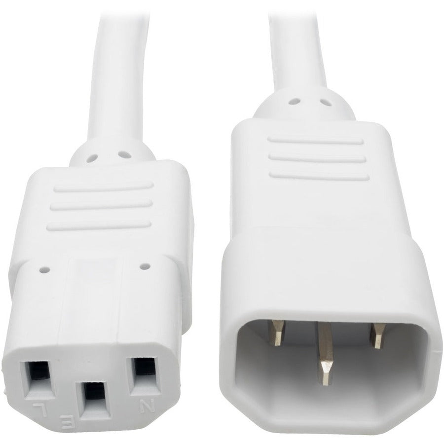 Tripp Lite Heavy Duty Power Extension Cord 15A 14 AWG C14 to C13 White 6' - For Computer, Scanner, Printer, Monitor, Power Supply, Workstation - 230 V AC Voltage Rating - 15 A Current Rating - White - P005-006-AWH - eCommerce Business Prime