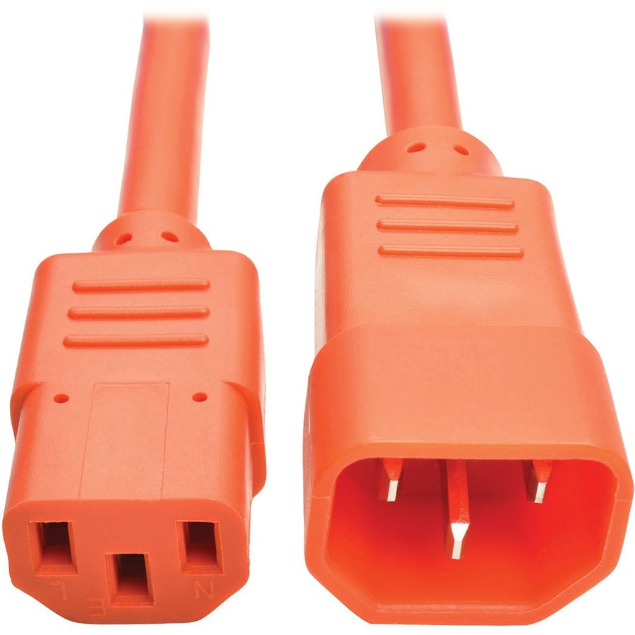 Tripp Lite 6ft Heavy Duty Power Extension Cord 15A 14 AWG C14 C13 Orange 6' - For Computer, Scanner, Printer, Monitor, Power Supply, Workstation - 230 V AC Voltage Rating - 15 A Current Rating - Orang...  - P005-006-AOR - eCommerce Business Prime