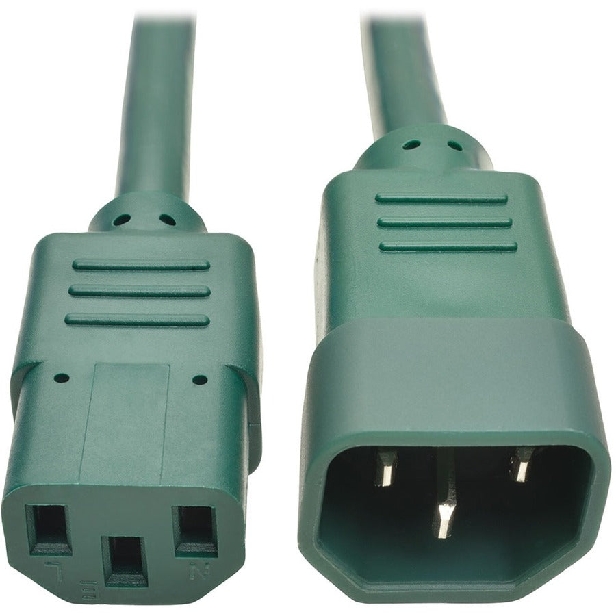 Tripp Lite Heavy Duty Power Extension Cord 15A 14 AWG C14 to C13 Green 2' - For Computer, Scanner, Printer, Monitor, Power Supply, Workstation - 230 V AC Voltage Rating - 15 A Current Rating - Green - P005-002-AGN - eCommerce Business Prime