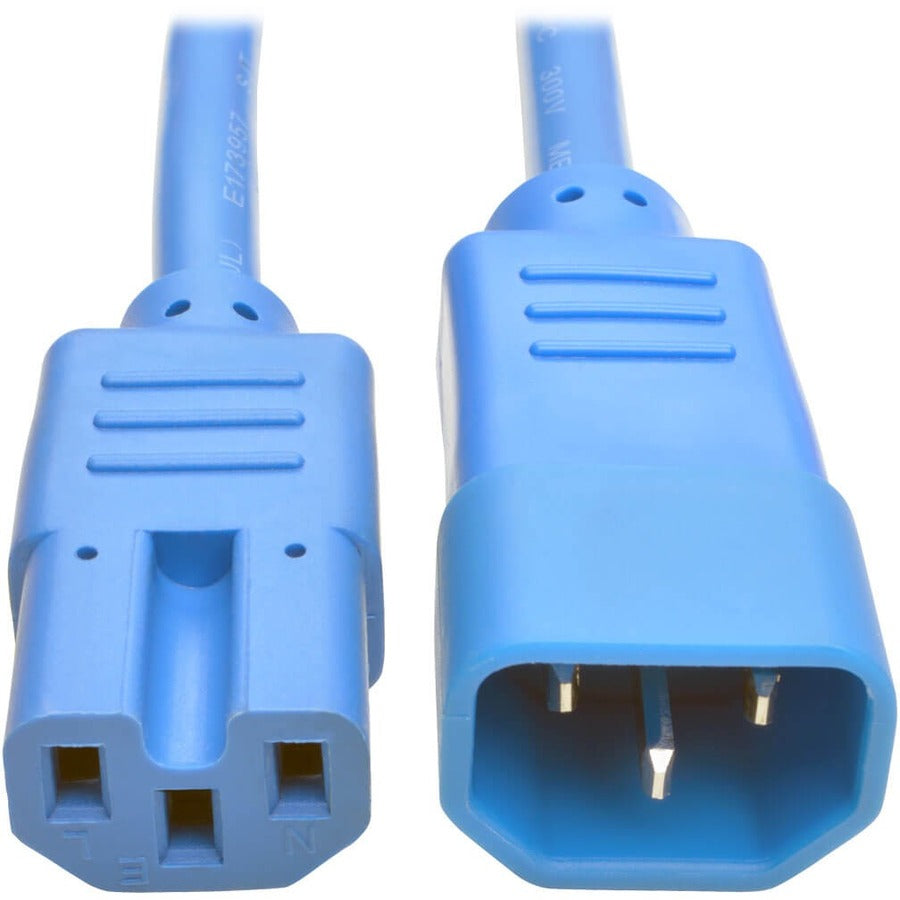 Tripp Lite Heavy Duty Computer Power Cord 15A 14AWG C14 to C15 Blue 6' 6ft - For PDU, UPS - 250 V AC Voltage Rating - 15 A Current Rating - Blue - P018-006-ABL - eCommerce Business Prime