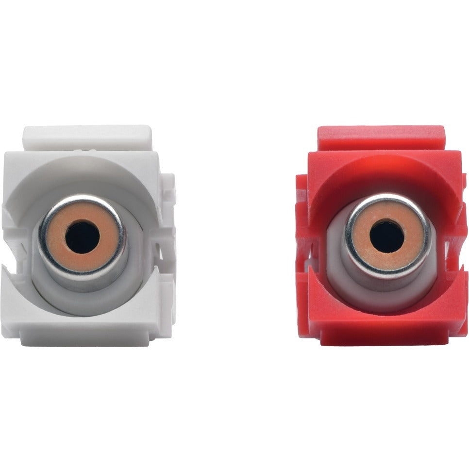 Tripp Lite RCA Female Audio to Screw Terminal Keystone Jack Kit Red/White - 1 x RCA Stereo Audio Female - Nickel - Red, White - A050-000-ST-KJ - eCommerce Business Prime