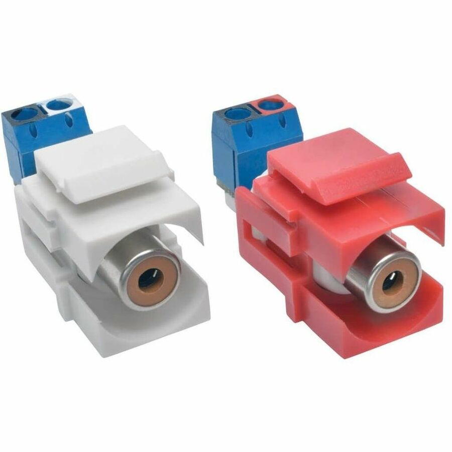 Tripp Lite RCA Female Audio to Screw Terminal Keystone Jack Kit Red/White - 1 x RCA Stereo Audio Female - Nickel - Red, White - A050-000-ST-KJ - eCommerce Business Prime