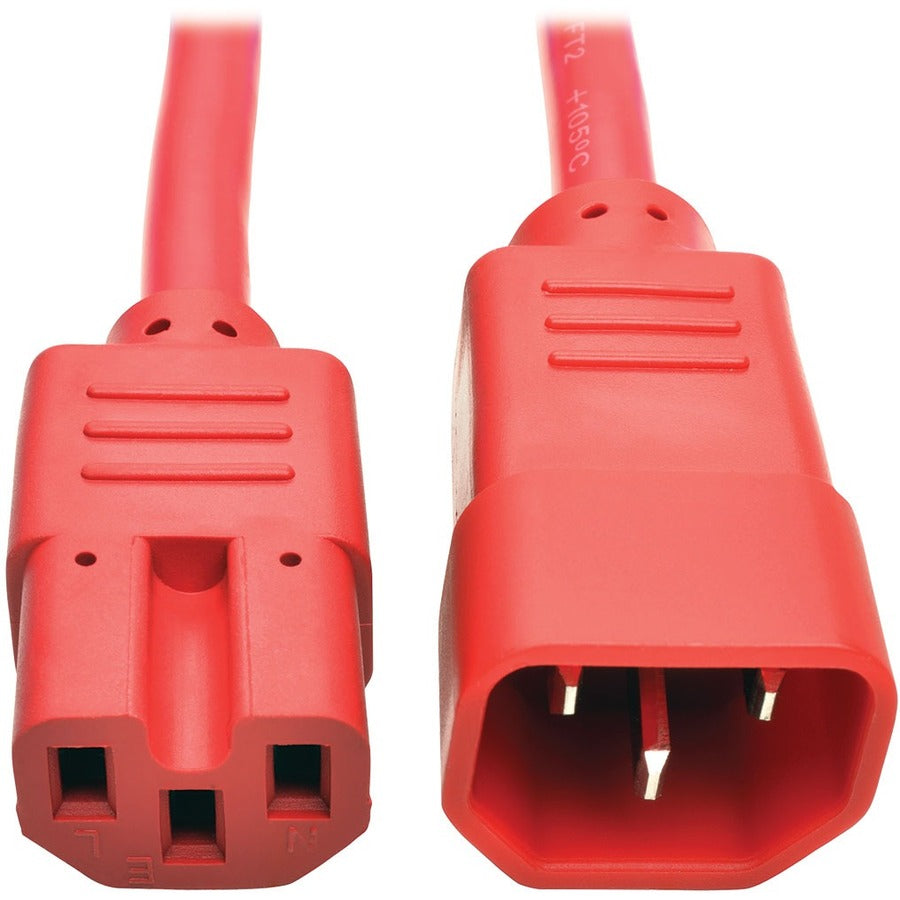 Tripp Lite Heavy Duty Computer Power Cord 15A 14AWG C14 to C15 Red 2' 2ft - For PDU, UPS, Computer, Server, Storage Device, Workstation - 230 V AC Voltage Rating - 15 A Current Rating - Red - P018-002-ARD - eCommerce Business Prime