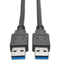 Tripp Lite 6ft USB 3.0 SuperSpeed A/A Cable M/M 28/24 AWG 5 Gbps Black 6' - USB for Notebook, Tablet, Chromebook - 640 MB/s - 5.91 ft - 1 x Type A Male USB - 1 x Type A Male USB - Nickel Plated, Gold-...  - U320-006-BK - eCommerce Business Prime