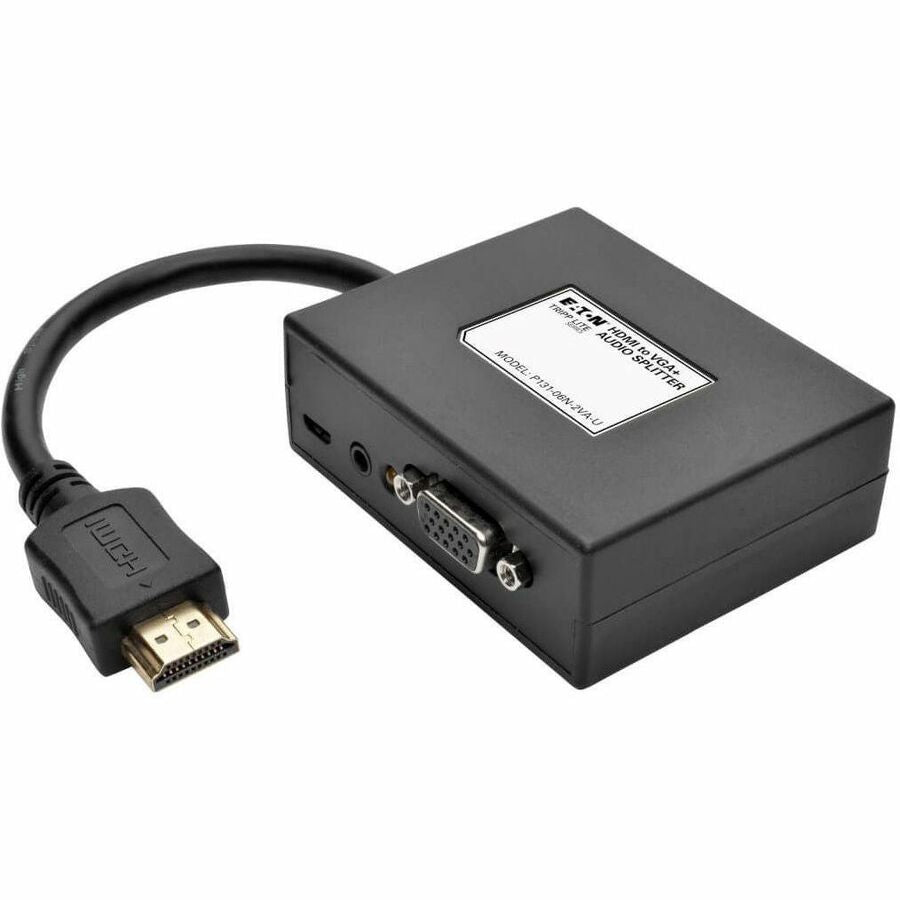 Tripp Lite HDMI to VGA + Audio Adapter Converter Splitter 2-Port 1080p TAA - Audio Line In - Audio Line Out - HDMI In - VGA Out - P131-06N-2VA-U - eCommerce Business Prime