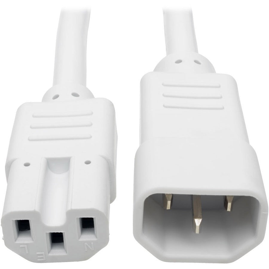Tripp Lite 6ft Heavy Duty Power Extension Cord 15A 14 AWG C14 C15 White 6' - For PDU, UPS - 250 V AC Voltage Rating - 15 A Current Rating - White - P018-006-AWH - eCommerce Business Prime