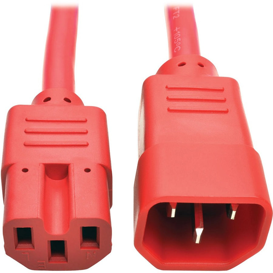 Tripp Lite Heavy Duty Computer Power Cord 15A 14AWG C14 to C15 Red 3' 3ft - For PDU, UPS - 250 V AC Voltage Rating - 15 A Current Rating - Red - P018-003-ARD - eCommerce Business Prime