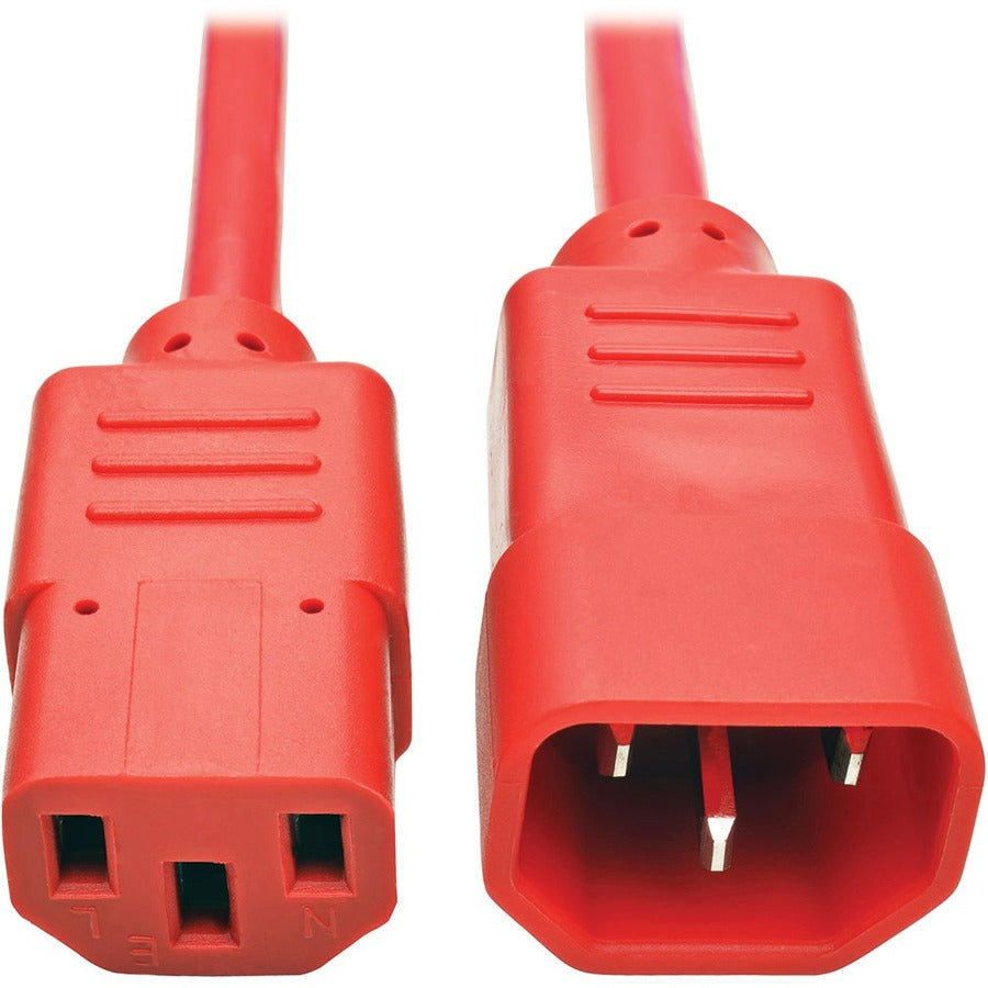 Tripp Lite 6ft Heavy Duty Power Extension Cord 15A 14 AWG C14 to C13 Red 6' - For Computer, Scanner, Printer, Monitor, Power Supply, Workstation - 230 V AC Voltage Rating - 15 A Current Rating - Red - P005-006-ARD - eCommerce Business Prime
