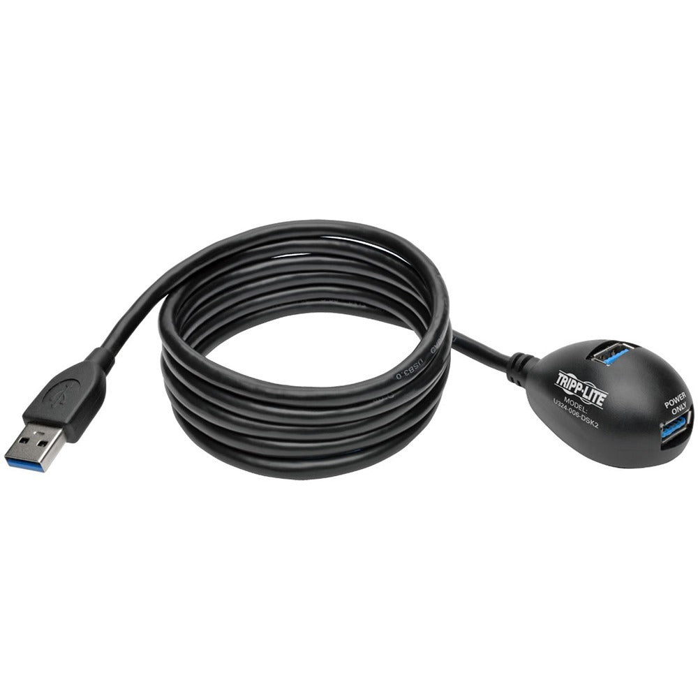 Tripp Lite 6ft 2-Port USB 3.0 SuperSpeed Desktop Extension Cable M/F 6' - USB for Digital Camera, Desktop Computer, Hard Drive, Notebook - 640 MB/s - Extension Cable - 5.91 ft - 1 x Type A Male USB - ...  - U324-006-DSK2 - eCommerce Business Prime