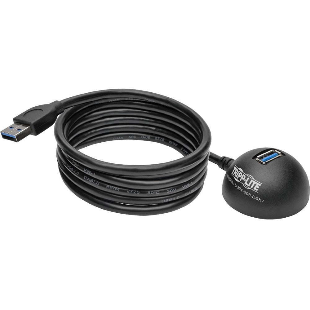 Tripp Lite 6ft 1-Port USB 3.0 SuperSpeed Desktop Extension Cable M/F 6' - USB for Digital Camera, Desktop Computer, Hard Drive, Notebook - 640 MB/s - Extension Cable - 5.91 ft - 1 x Type A Male USB - ...  - U324-006-DSK1 - eCommerce Business Prime