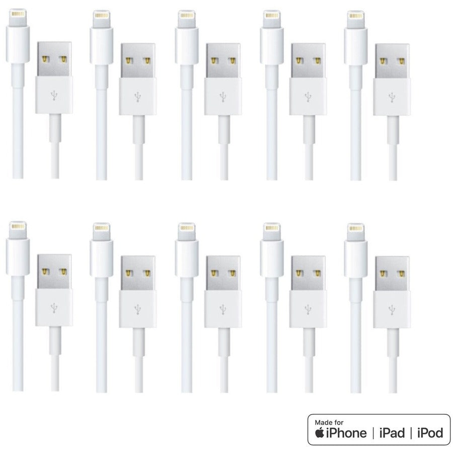 4XEM 10 Pack 3Ft 1M charging data and sync Cable For Apple iphone 5 5s 6 6s 6plus 7 7plus - Family pack of Lightning to USB data sync cable forApple iPad, iPhone, iPod 3 ft 1 x Lightning Male Propriet...  - 4XLIGHTNING10PK - eCommerce Business Prime