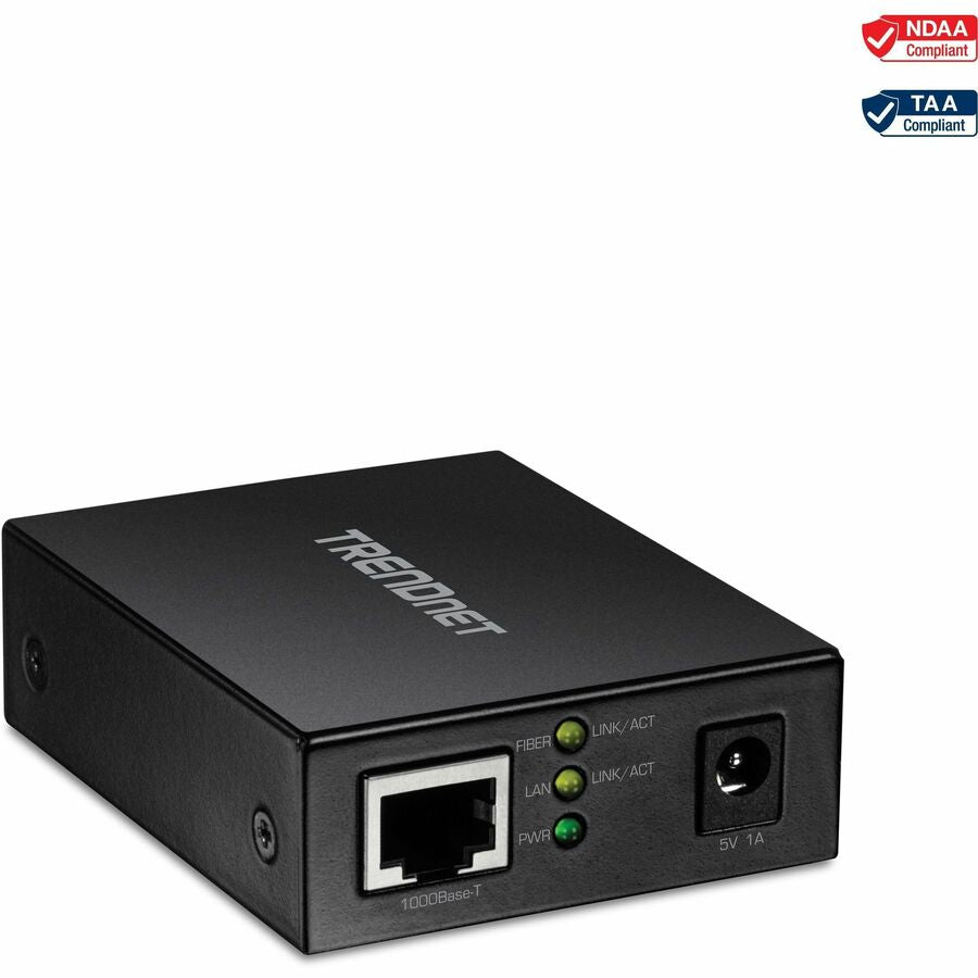 TRENDnet 1000BASE-T to SFP Fiber Media Converter; Gigabit Ethernet to SFP Media Converter; 4Gbps Switching Capactiy; TFC-GSFP - 100/1000Base-T to 1000Base-SX/ - TFC-GSFP - eCommerce Business Prime