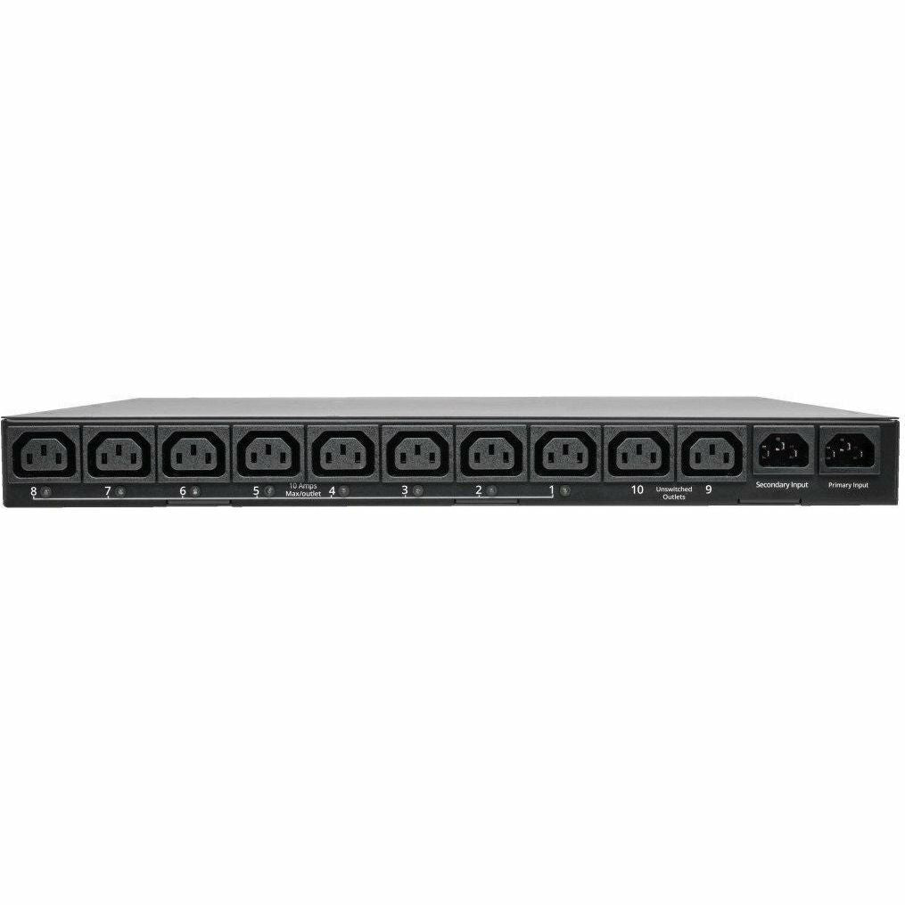 Tripp Lite PDU Switched ATS 2/2.4KW 200/240V 10 C13 2 C14 3.6M Cords 1URM - IEC 60320 C14 - 10 x IEC 60320 C13 - 200 V AC, 208 V AC, 220 V AC, 230 V AC, 240 V AC - 2.40 kVA - Network (RJ-45) - 1U/2U -...  - PDUMH15HVATNET - eCommerce Business Prime