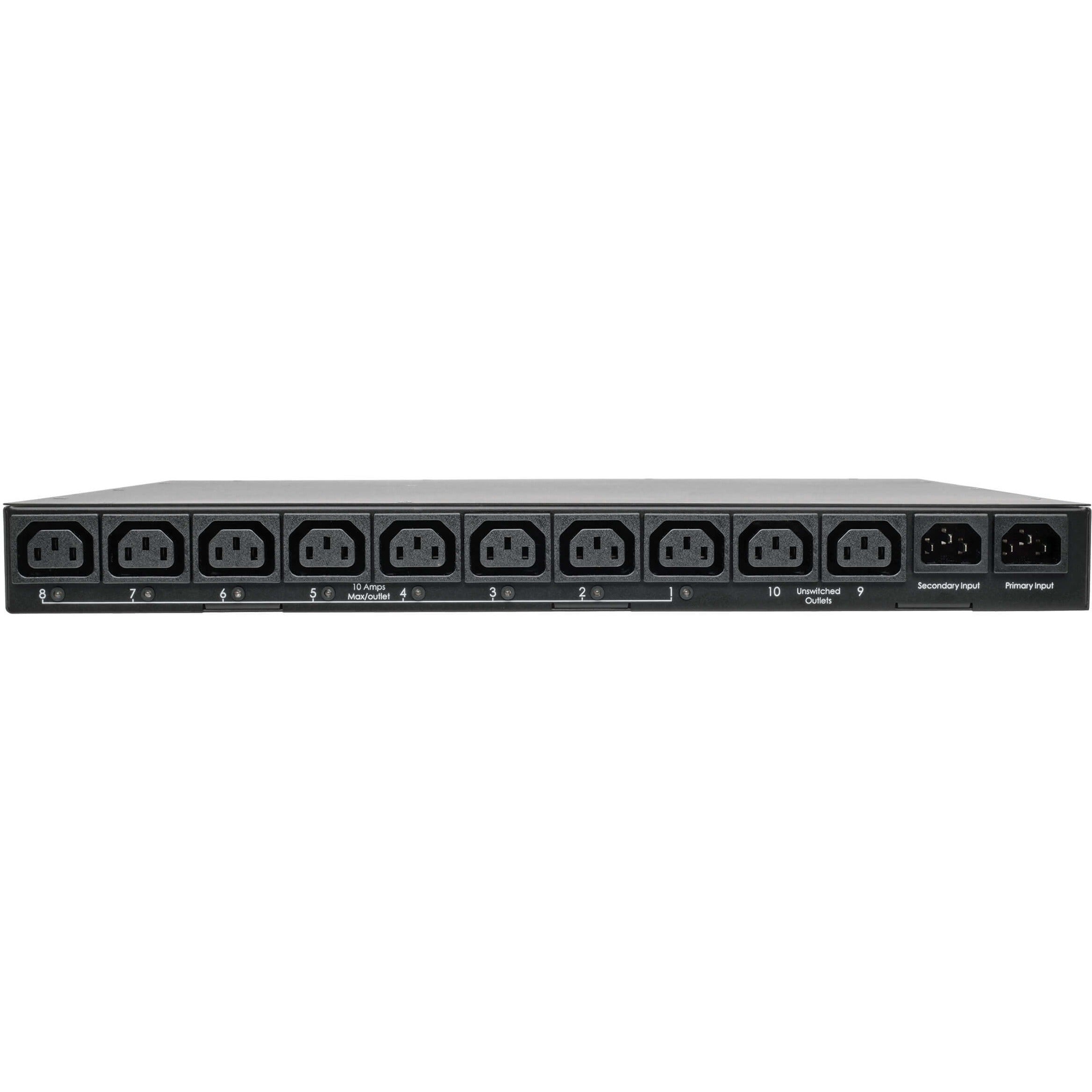 Tripp Lite PDU Metered ATS 2/2.4KW 200/240V 10 C13 2 C14 3.6M Cords 1URM - IEC 60320 C14 - 10 x IEC 60320 C13 - 200 V AC, 208 V AC, 220 V AC, 230 V AC, 240 V AC - 2.40 kVA - 1U/2U - Horizontal Rackmou...  - PDUMH15HVAT - eCommerce Business Prime