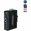 TRENDnet 6-Port Hardened Industrial Gigabit 10/100/1000 Mbps Ultra PoE DIN-Rail Switch; UPoE; IP30; DIN-Rail & Wall Mounts Included; Lifetime Protection; TI-UPG62 - 6-Port Hardened Industrial Gigabit ...  - TI-UPG62 - eCommerce Business Prime