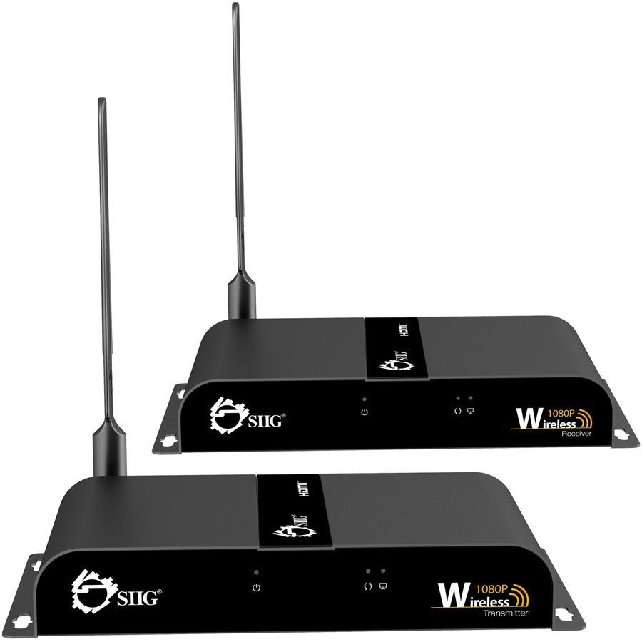 SIIG Wireless 1080P HDMI Video Kit - Mid-Range - 1 Input Device - 1 Output Device - 165 ft Range - 1 x HDMI In - 1 x HDMI Out - Full HD - 1920 x 1080 - Wireless LAN - Wall Mountable - CE-H22G12-S1 - eCommerce Business Prime