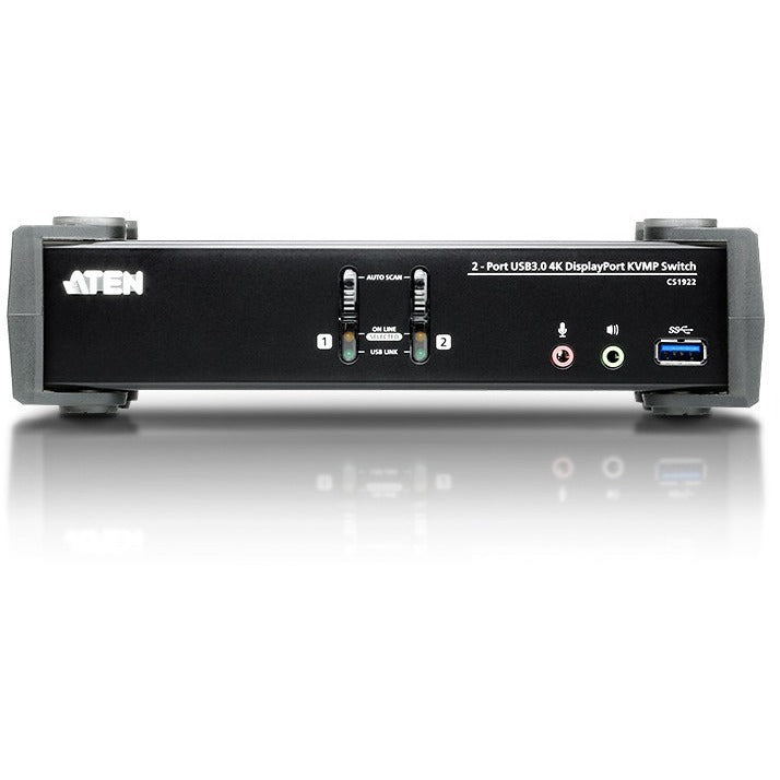 ATEN 2-Port USB 3.0 4K DisplayPort KVMP Switch-TAA Compliant - 2 Computer(s) - 1 Local User(s) - 4096 x 2160 - 6 x USB - 3 x DisplayPort - CS1922 - eCommerce Business Prime